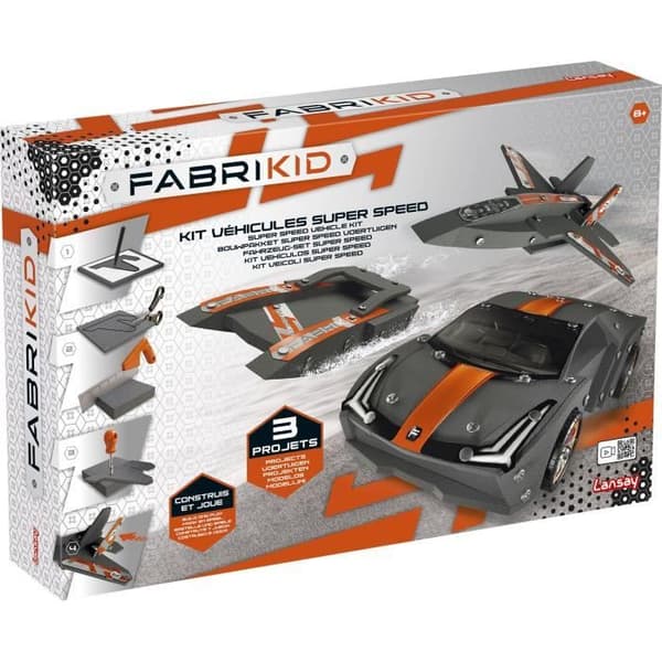 Fabrikid - Super Speed Vehicles Kit - Boy's Toy - Konstruktion - Från 8 år - Lansay
