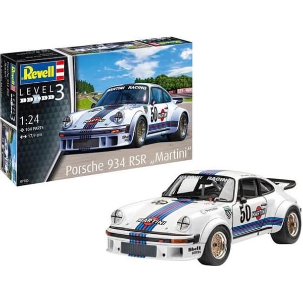 Bilmodell - REVELL - Porche 934 RSR Martini - 104 delar - Skala 1/24 - Plast