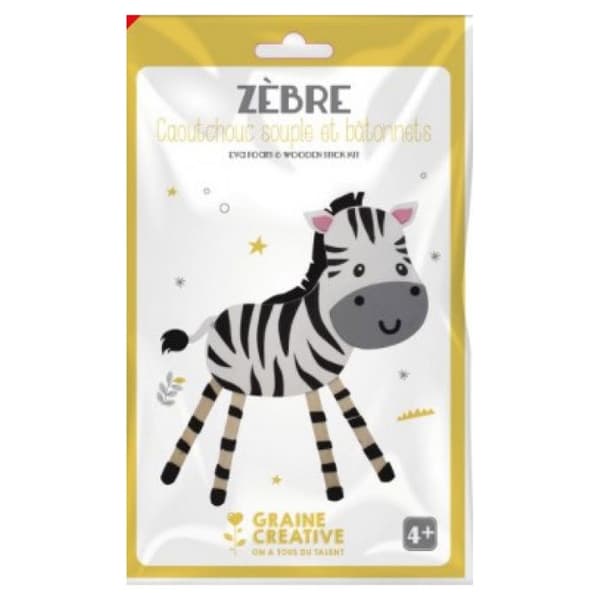 Mjukt gummi och pinnar kit - Zebra - KREATIVT FRÖ VI HAR ALLA TALANG - 5 år gammal - Barn - Blå