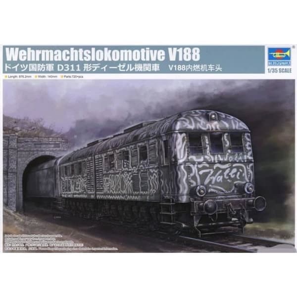 Modell - TRUMPETER - Wehrmachtslokomotiv V188 - 1/35 - Diesel-elektrisk locomotiv - Plastikk