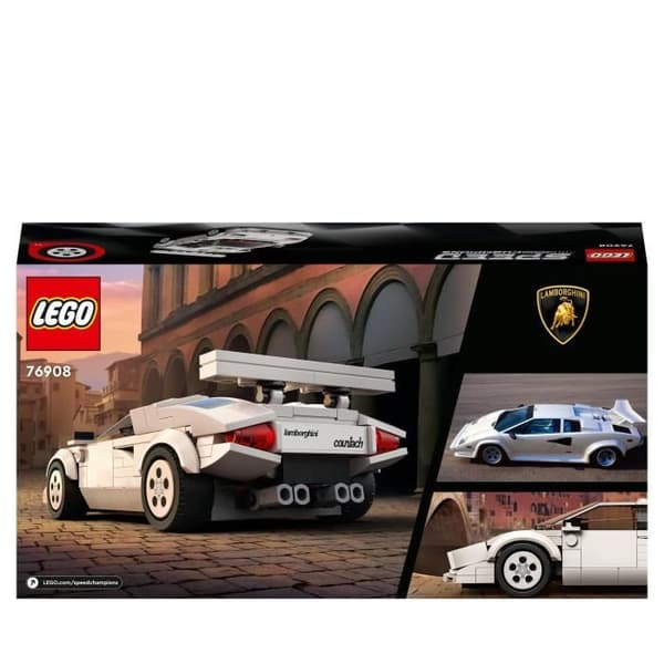 LEGO® 76908 Speed Champions Lamborghini Countach, racerbilsmodellleksak för barn från 8 år och uppåt
