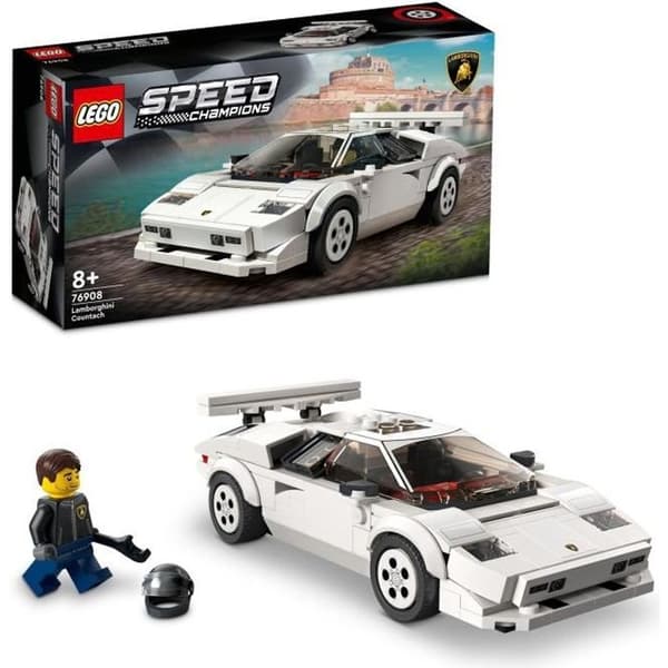 LEGO® 76908 Speed Champions Lamborghini Countach, racerbilsmodellleksak för barn från 8 år och uppåt