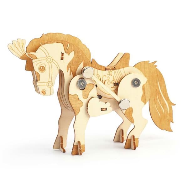 Mekanisk 3D-modell - KREATIVT FRÖ VI HAR ALLA TALANG - Häst 14 cm - Modelltillverkning - Barn - 45 stycken