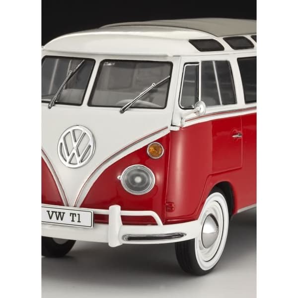 REVELL Model Set VW T1 Samba Bus Model Kit för att bygga, limma och måla, med tillbehör