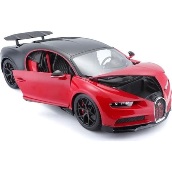 Miniatyrbil - MAISTO - Bugatti Chiron Sport - Metall - Svart och röd