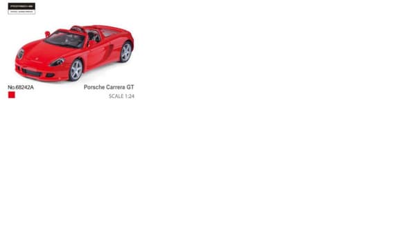 MSZ Die-cast model Porsche Carrera GT, scale 1:24