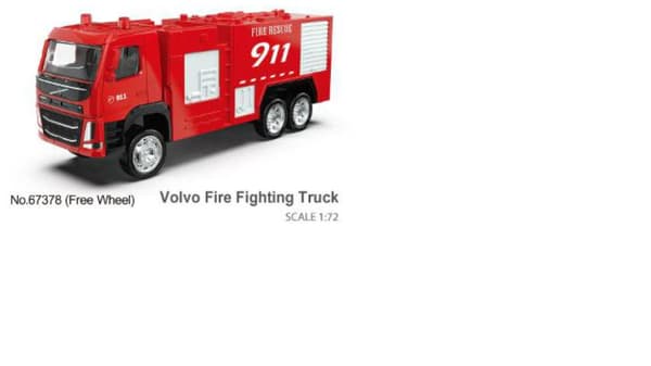 MSZ Die-cast model Volvo Fire Engine, scale 1:72