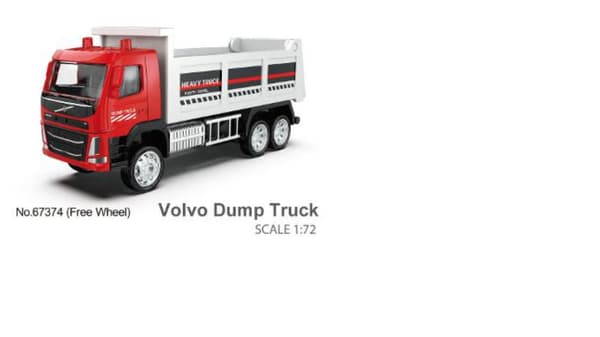 MSZ Die-cast model Volvo Dump Truck, scale 1:72