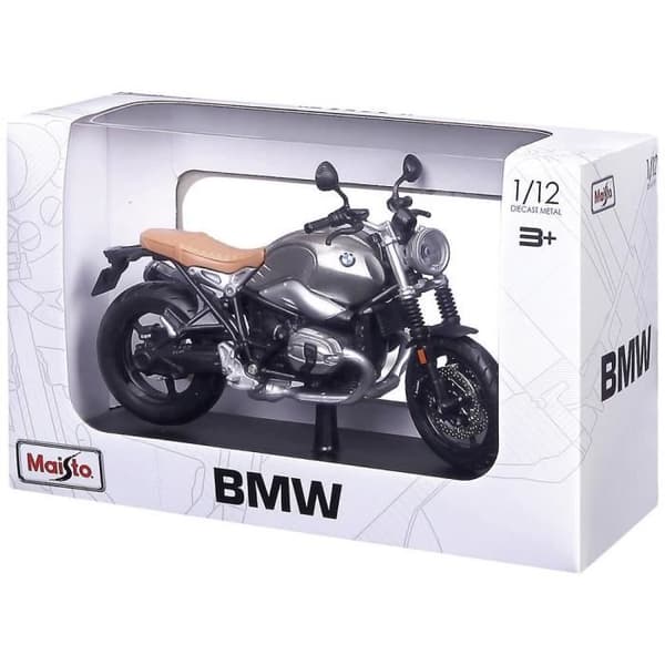Modell Motorcykel - MAISTO - BMW R Nine T Scrambler 1:12 - Rörliga gummidäck - Fjädring bak