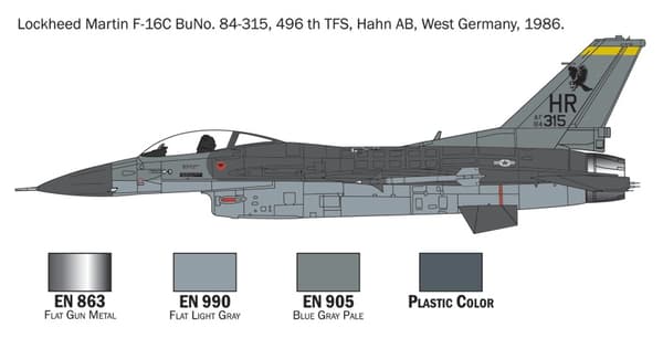 ITALERI 1:72 - F-16 C/D Night Falcon - Startsett