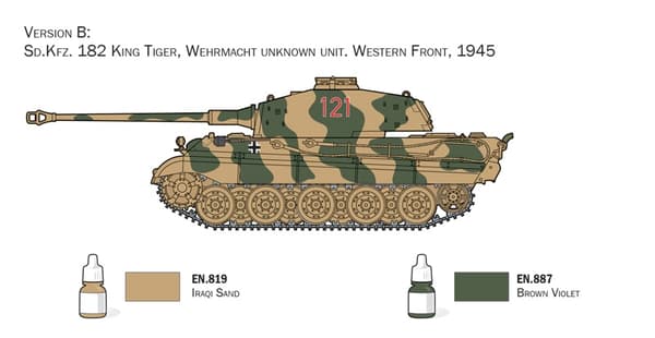 ITALERI 1:72 - Sd. Kfz.182 King Tiger - Startsæt
