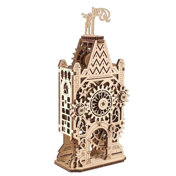 Trämodell - UGEARS - Gammalt klocktorn - 44 delar - Limfri montering