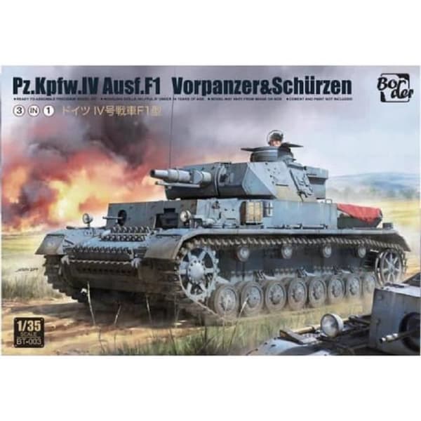 Modell tank Pz.kpfw.iv Ausf.f1 Vorpanzer&schürzen. (3 i 1) - Border MODELL