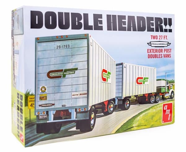 Fordon att bygga - landfordon att bygga Amt ertl - AMT1132 - /06 1/25 Double Header Tandem Van Trailer Modelism