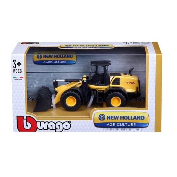 BBURAGO 1/50 New Holland W170D Entreprenadfordon för lastare - Gul