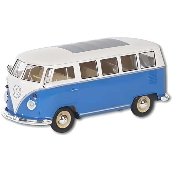 VOLKSWAGEN VW BUS 1962 1:24 miniatyrbil - Blå