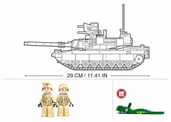 Sluban - M38-B0892 - Modell Bricks-M1A2 Sep V2 Abrams Main Battle Tank 781st, , Flerfärgad