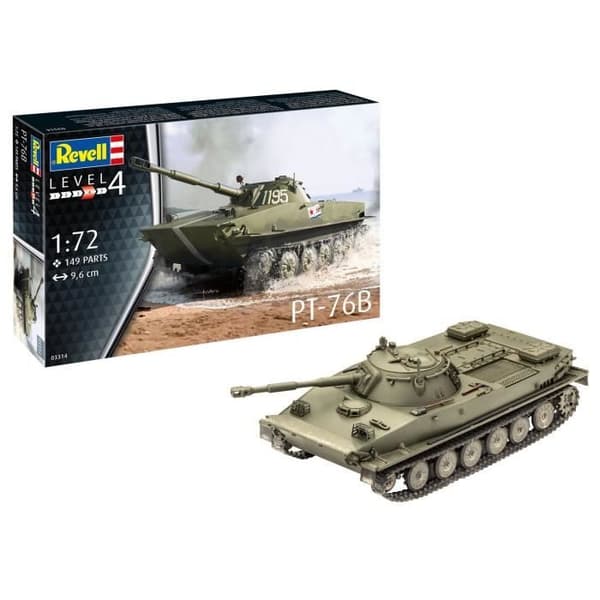 Modellsats - REVELL - PT-76B - Skala 1:72 - 120 stycken - Färg Grå