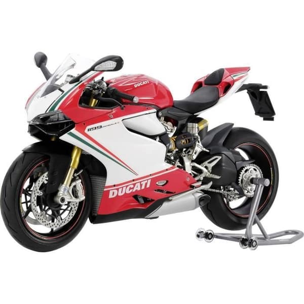 Motorcykelmodell - TAMIYA - Ducati 1199 Panigale S Tricolore - Vit - Röd - Grön