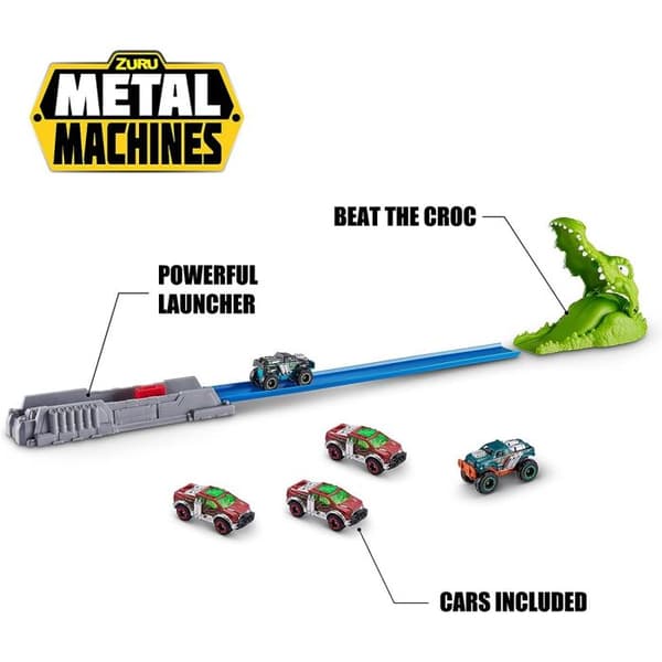 Toy - ZURU - Crocodile Aanval + Monster Truck - Vit - Blandat - Barn
