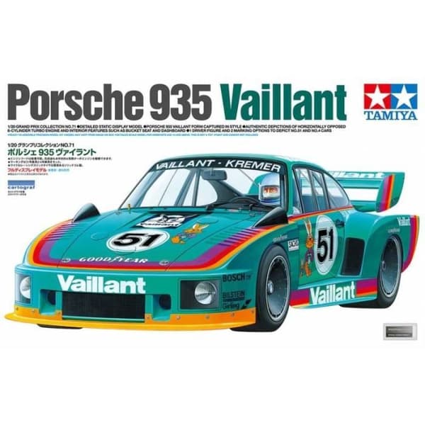 Bilmodell - TAMIYA - Porsche 935 Vaillant - Skala 1:20 - Plast - För vuxna