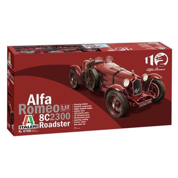 ITALERI - Modellbil Alfa Romeo 8c 2300 Roadster Italeri 4708 1/12:e modell Tank Promo - Ref: 11443