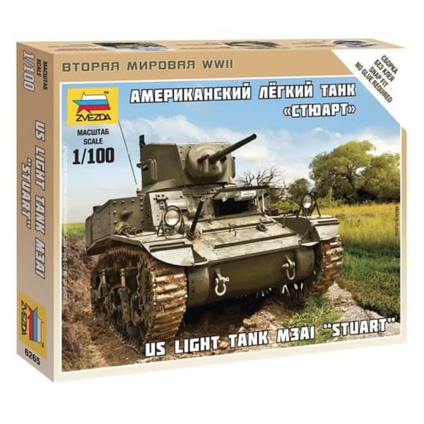 Tankmodell: US Light Tank M3A1 Stuart Aille Unik Unik Färg