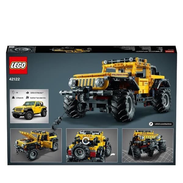 LEGO® Technic 42122 Jeep Wrangler Rubicon 4x4 samlarmodell, terräng-SUV, fordonsbyggsats