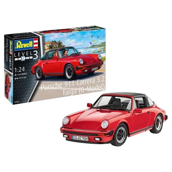 Bilmodell - REVELL - Porsche 911 G Carrera 3.2 Targa - 114 delar - Unik färg
