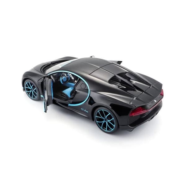 Miniatyrbil - MAISTO - Bugatti Chiron Special Edition - 0-400-0 km/h 42s - Metall - Svart och turkosblå