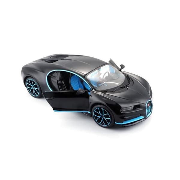 Miniatyrbil - MAISTO - Bugatti Chiron Special Edition - 0-400-0 km/h 42s - Metall - Svart och turkosblå