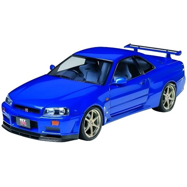 Modellsats - TAMIYA - NISSAN SKYLINE GTR R34 - Skala 1:24 - Storlek: 36,61 x 20,2 x 6,81 cm