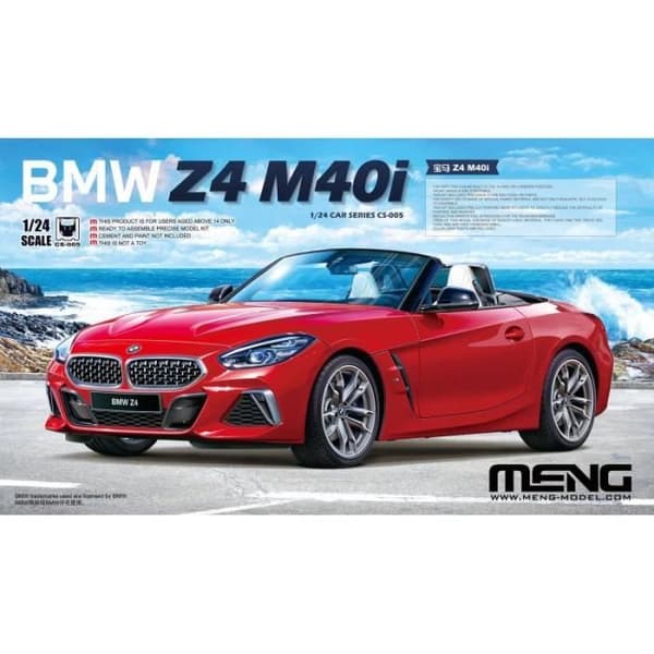 Bilmodell - MENG - Bmw Z4 M40i - Skala 1/24 - Plast - För vuxna