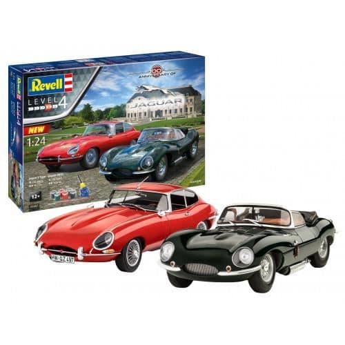 Modellsats 100 år av Jaguar presentförpackning - Revell 05667 - 1/24 - 2 legendariska modeller ingår