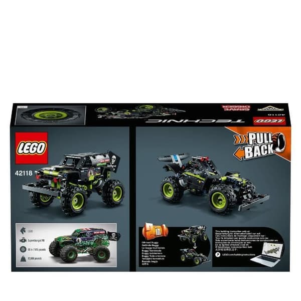 LEGO® Technic 42118 Monster Jam gravgrävare, leksaksbil, buggy, stuntbil, 7 år gammal