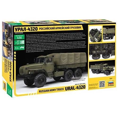 Modelltillverkningsmodell - ZVEZDA - Ural 4320 - Plast - Skrapa att bygga