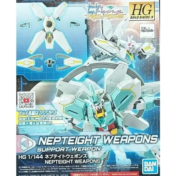 Gundam Build Divers Re: Rise: High Grade Nepteight Weapons 1:144 Model Kit - BANDAI - Vit - Från 14 år