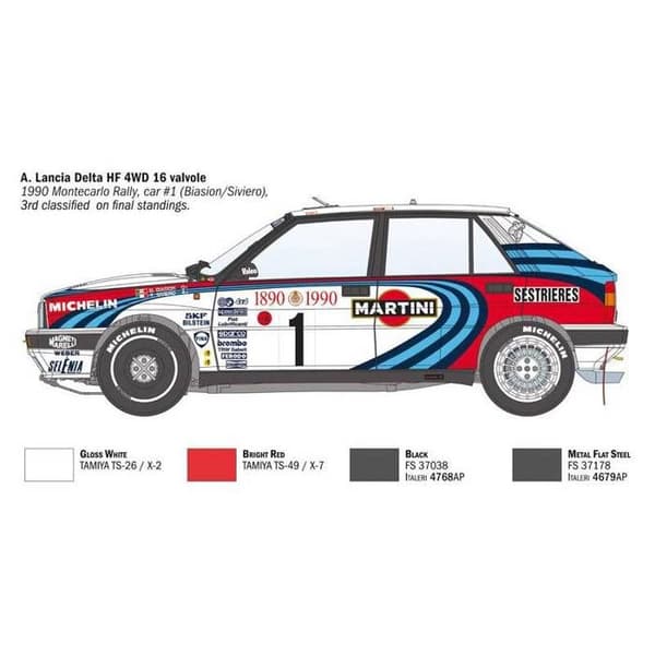 ITALERI - Modellsats Bil Lancia Delta Hf Integrale 16v Italeri 4709 1/12 Modellsats Tank Promo - Ref: 12658