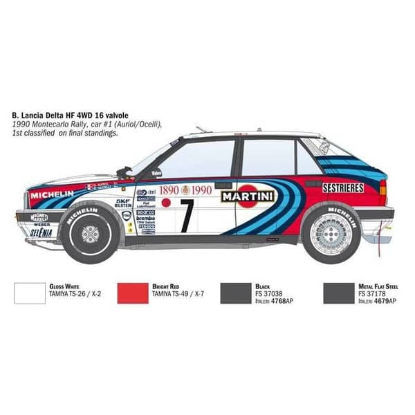 ITALERI - Modellsats Bil Lancia Delta Hf Integrale 16v Italeri 4709 1/12 Modellsats Tank Promo - Ref: 12658