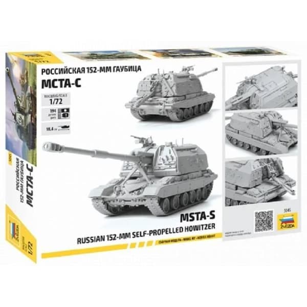 Modellsats - ZVEZDA - Rysk 152 Mm självgående Howitzer Msta-s tank - 1/72:a - Promo