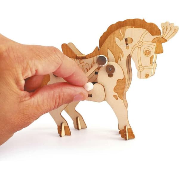 Mekanisk 3D-modell - KREATIVT FRÖ VI HAR ALLA TALANG - Häst 14 cm - Modelltillverkning - Barn - 45 stycken