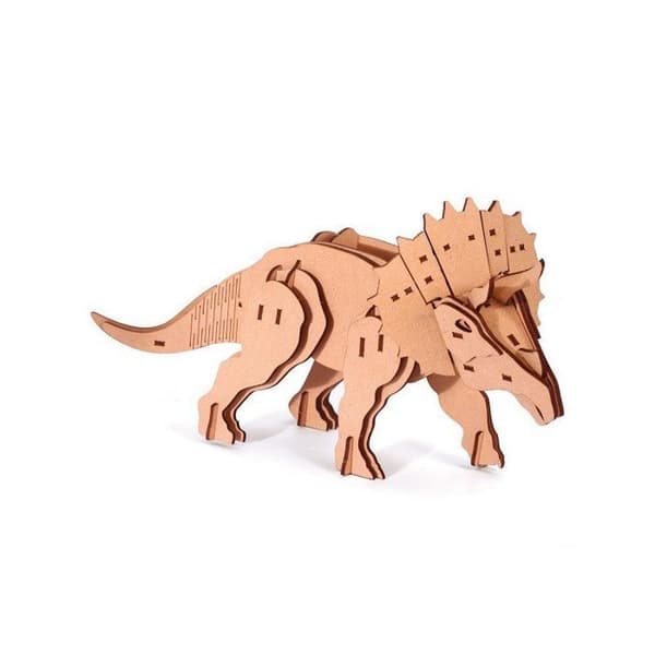 3D-modell i trä - Triceratops - 55 delar - 31 x 11 x 16 cm - För barn från 8 år