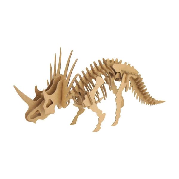 Maquette Dinosaurie - MEGACREA DIY - Triceratops - 35 x 15 x 11 cm - Beige - Barn