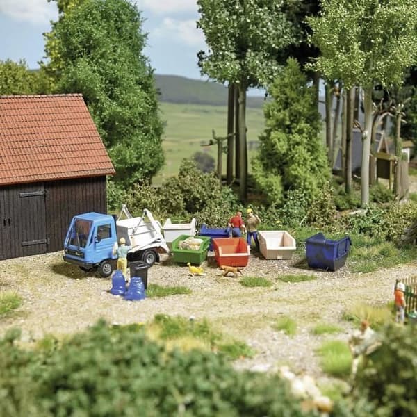 Busch avlämningscontainrar - 4 stycken - 1,5 m3 - Blå/Orange/Vit/Grön