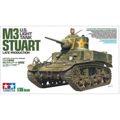 M3 Stuart senproduktion militär modell - Tamiya 35360 - 1/35 + 14 år