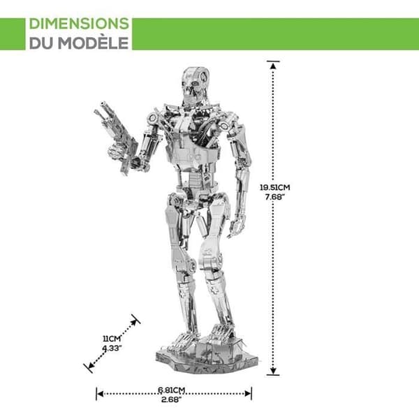 Metal Earth ICONX Metal Model Kit - Terminator T-800 - Vit - ~100 stycken