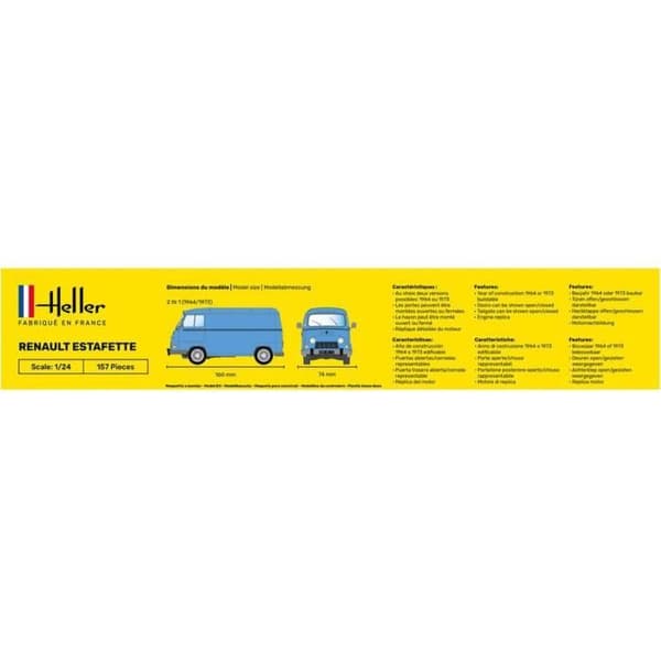 Fordonsmodell - HELLER - Renault Estafette - 157 delar - skala 1/24