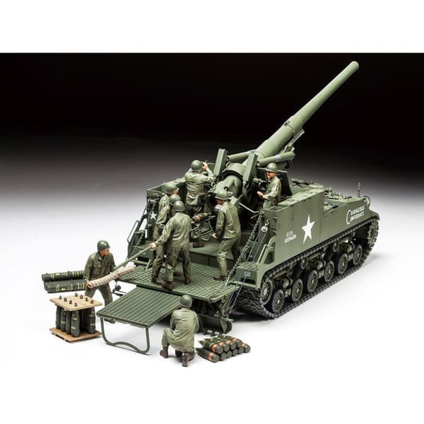 Tankmodell - TAMIYA - M40 självgående haubits - Unik - Plastmodell - Interiör - 14 år gammal