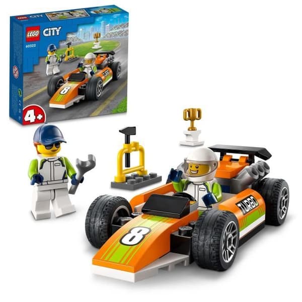 LEGO® 60322 City Great Vehicles Racebilen, kreativa leksaker i Formel 1-stil för barn +4 år, med minifigurer
