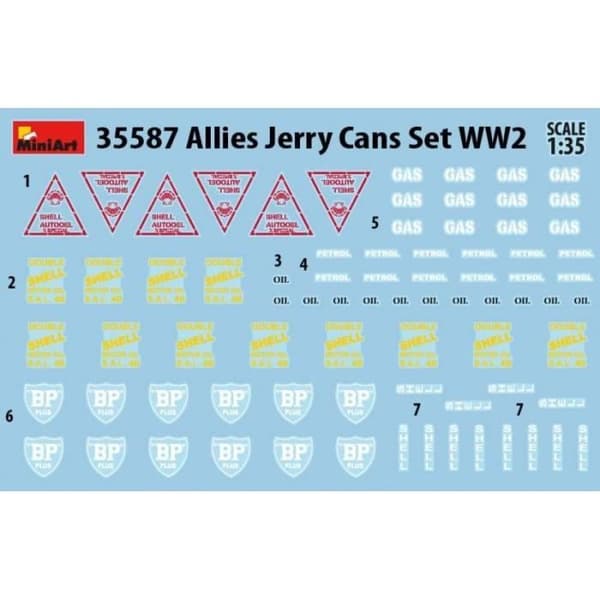 Diorama Model Allies Jerry Cans Set WW2 Miniart 35587 1/35th